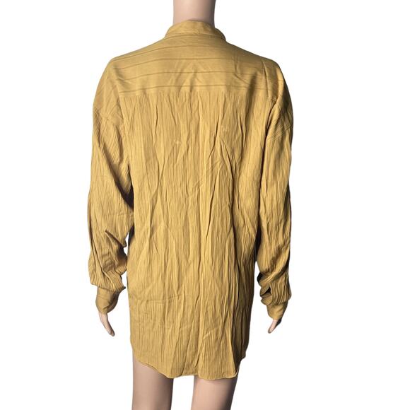 Elliot Shirt Mens Med Gold Button Front 15-15.5 - Picture 2 of 14